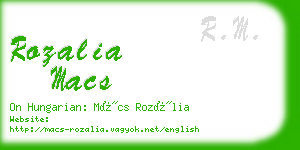 rozalia macs business card